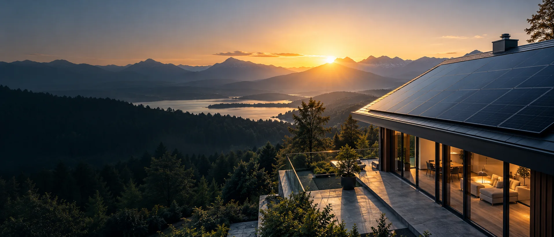 Solar panels installed on a house roof