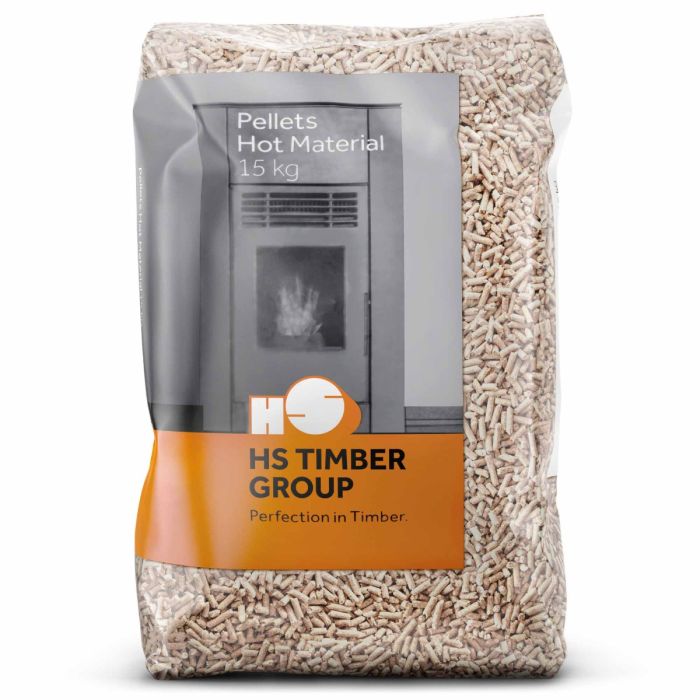 HS Timber wood pellets, bagged, 15kg bag, 66 bags per pallet, German made